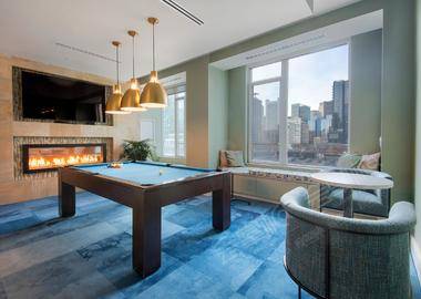 Modern Club Room w/ Kitchen and Pool Table in Boston